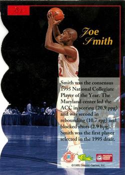 1995-96 Classic Five Sport Signings - Silver Die Cuts #S1 Joe Smith Back
