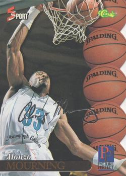 1995-96 Classic Five Sport Signings - Silver Die Cuts #S100 Alonzo Mourning Front