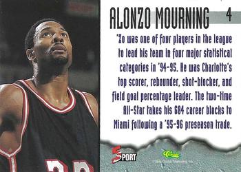 1995-96 Classic Five Sport Signings - Etched in Stone #4 Alonzo Mourning Back