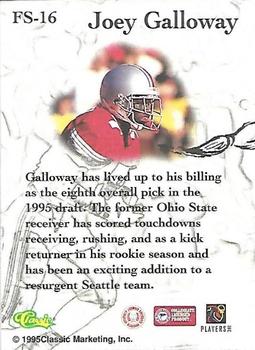 1995-96 Classic Five Sport Signings - Freshly Inked #FS-16 Joey Galloway Back