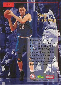 1995-96 Classic Five Sport Signings - Red Signature #S22 Greg Ostertag Back