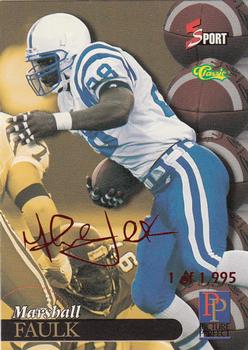 1995-96 Classic Five Sport Signings - Red Signature #S94 Marshall Faulk Front