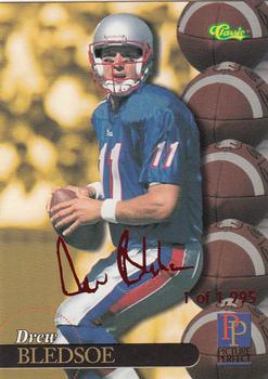 1995-96 Classic Five Sport Signings - Red Signature #S96 Drew Bledsoe Front