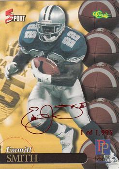 1995-96 Classic Five Sport Signings - Red Signature #S97 Emmitt Smith Front