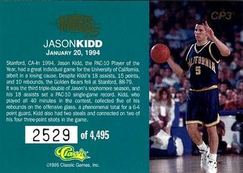 1995 Classic Images Four Sport - Classic Performances #CP3 Jason Kidd Back