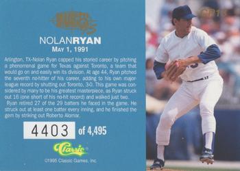 1995 Classic Images Four Sport - Classic Performances #CP18 Nolan Ryan Back