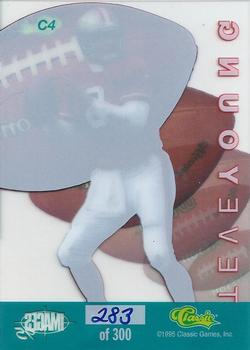 1995 Classic Images Four Sport - Clear Excitement #C4 Steve Young Back