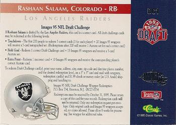 1995 Classic Images Four Sport - Draft Challenge #DC1 Rashaan Salaam Back