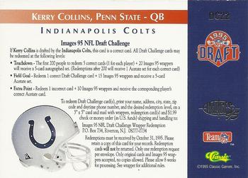 1995 Classic Images Four Sport - Draft Challenge #DC22 Kerry Collins Back