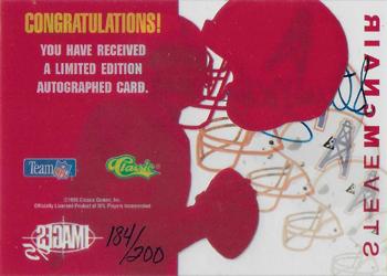 1995 Classic Images Four Sport - Draft Challenge Acetates Autographs #NNO Steve McNair Back