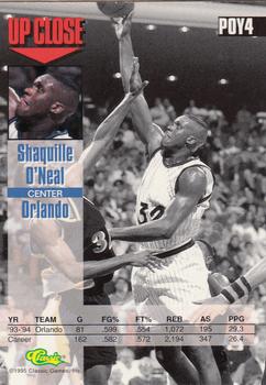 1995 Classic Images Four Sport - Player of the Year #POY4 Shaquille O'Neal Back