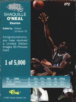 1994-95 Classic Assets - Images Four Sport Previews #IP2 Shaquille O'Neal Back