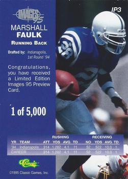 1994-95 Classic Assets - Images Four Sport Previews #IP3 Marshall Faulk Back