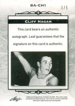 2012 Leaf National Convention - Autographs #BA-CH1 Cliff Hagan Back