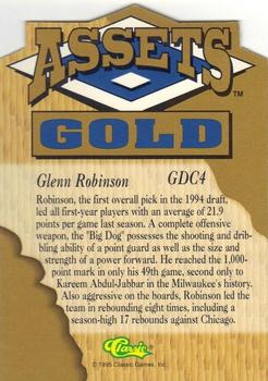 1995 Classic Assets Gold - Die Cuts Gold #GDC4 Glenn Robinson Back
