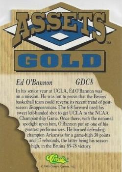 1995 Classic Assets Gold - Die Cuts Gold #GDC8 Ed O'Bannon Back