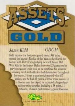 1995 Classic Assets Gold - Die Cuts Gold #GDC14 Jason Kidd Back