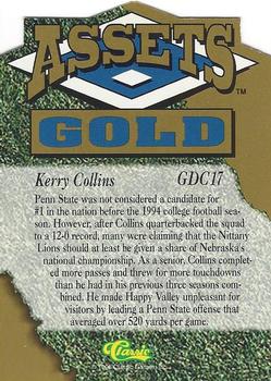 1995 Classic Assets Gold - Die Cuts Gold #GDC17 Kerry Collins Back