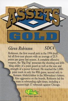 1995 Classic Assets Gold - Die Cuts Silver #SDC4 Glenn Robinson Back