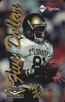 1995 Classic Assets Gold - Phone Cards $5 #NNO Michael Westbrook Front