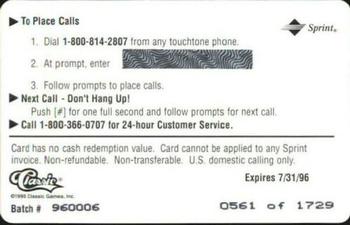 1995 Classic Assets Gold - Phone Cards $5 Microlined #13 Jason Kidd Back