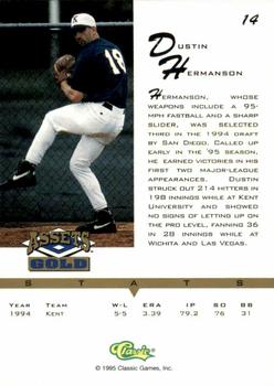 1995 Classic Assets Gold - Printer's Proofs #14 Dustin Hermanson Back