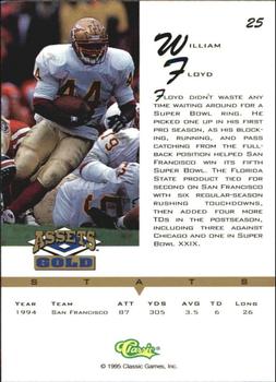 1995 Classic Assets Gold - Printer's Proofs #25 William Floyd Back