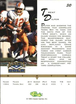 1995 Classic Assets Gold - Printer's Proofs #30 Trent Dilfer Back