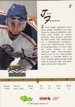 1995 Classic Assets Gold - Silver Signatures #3 Jeff Friesen Back