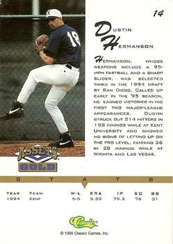 1995 Classic Assets Gold - Silver Signatures #14 Dustin Hermanson Back