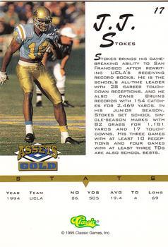 1995 Classic Assets Gold - Silver Signatures #17 J.J. Stokes Back