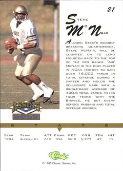1995 Classic Assets Gold - Silver Signatures #21 Steve McNair Back