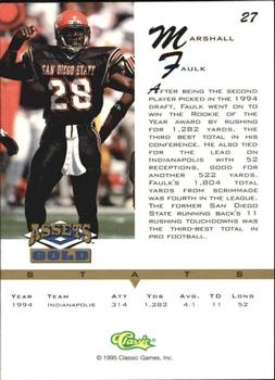 1995 Classic Assets Gold - Silver Signatures #27 Marshall Faulk Back