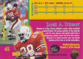 1995 Signature Rookies Tetrad Autobilia - Autographs #65 James A. Stewart Back