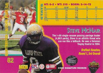 1995 Signature Rookies Tetrad Autobilia - Autographs #82 Steve McNair Back