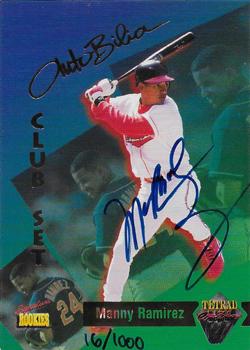 1995 Signature Rookies Tetrad Autobilia - Autographs #90 Manny Ramirez Front