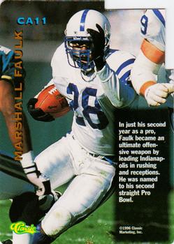 1996 Classic Clear Assets - A Cut Above #CA11 Marshall Faulk Back