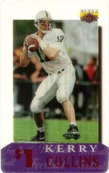1996 Classic Clear Assets - Phone Cards $1 #21 Kerry Collins Front