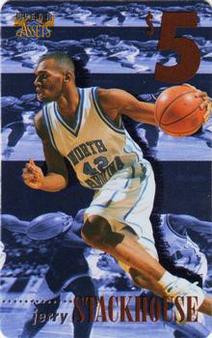 1996 Classic Clear Assets - Phone Cards $5 #3 Jerry Stackhouse Front