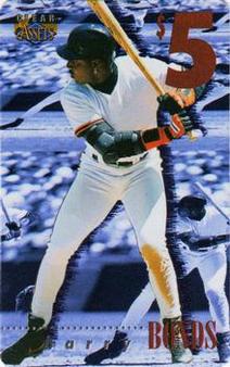 1996 Classic Clear Assets - Phone Cards $5 #5 Barry Bonds Front