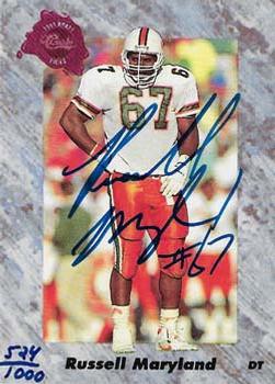 1991 Classic Four Sport - Autographs #NNO Russell Maryland Front