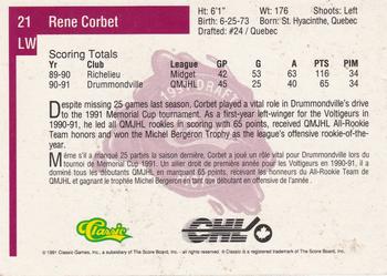 1991 Classic Four Sport - French #21 Rene Corbet Back
