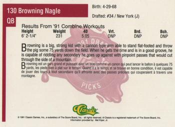 1991 Classic Four Sport - French #130 Browning Nagle Back