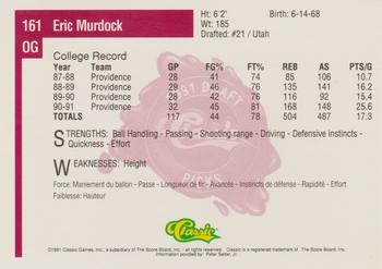 1991 Classic Four Sport - French #161 Eric Murdock Back