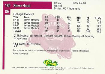 1991 Classic Four Sport - French #180 Steve Hood Back