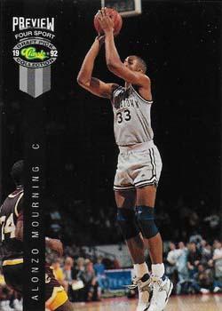 1992 Classic Four Sport - Previews #5 Alonzo Mourning Front
