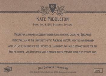 2012 Upper Deck Goodwin Champions #20 Kate Middleton Back