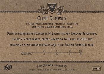 2012 Upper Deck Goodwin Champions #42 Clint Dempsey Back