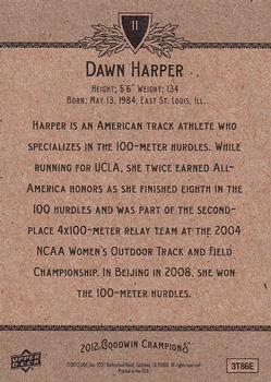 2012 Upper Deck Goodwin Champions #11 Dawn Harper Back