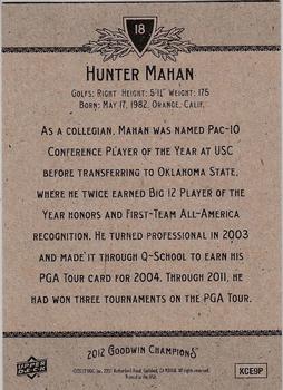 2012 Upper Deck Goodwin Champions #18 Hunter Mahan Back